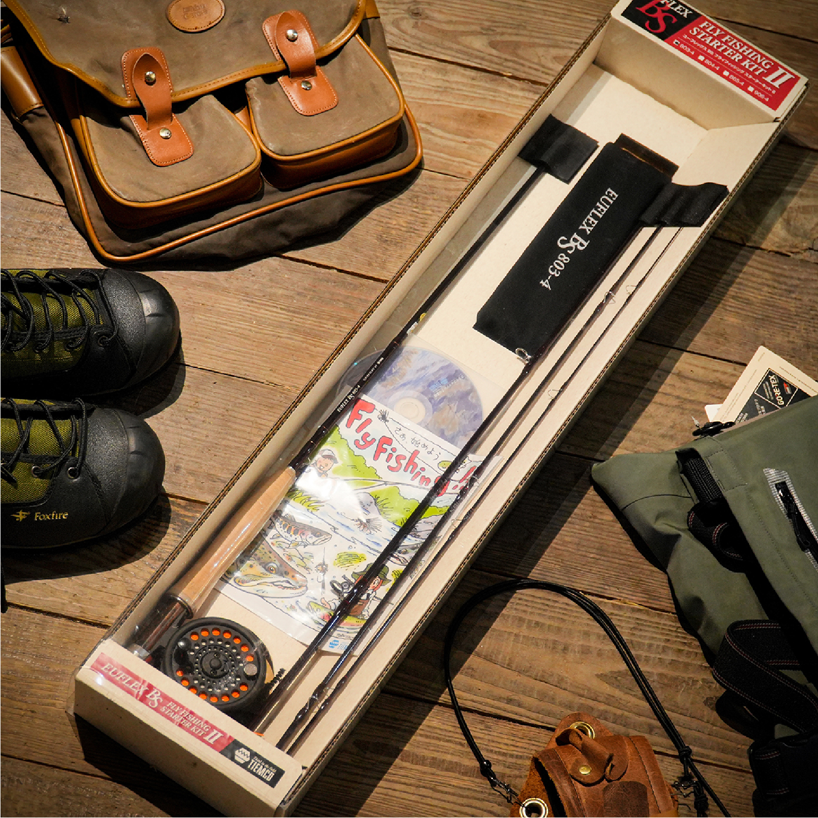 日本进口TIEMCO限量新手套装溪流鳟鱼鲈鱼马口4节飞钓竿精准远投