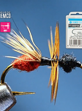 日本进口TIEMCO干式飞钓裸钩毛钩绑制材料100SP-BL16号