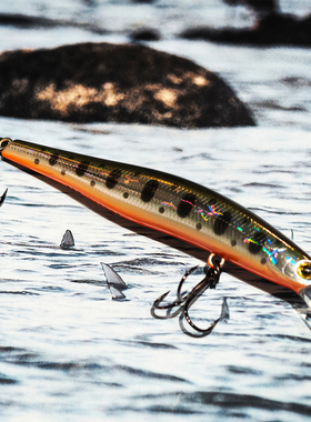 日本TIEMCO路亚饵军鱼假饵浮水米诺翘嘴鲈鱼三本钩远投大鱼响珠