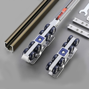 缓冲吊轨推拉门轨道全套移门滑轮导轨配件滑轨吊趟门木门带阻尼器