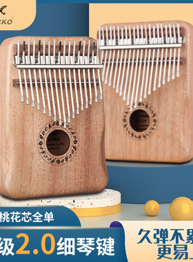 壁虎卡林巴箱式21音拇指琴17音女生儿童礼物初学者乐器易学手指琴