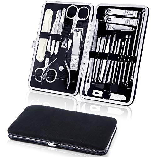 26 pieces manicure set nail clippers pedicure kit stainless