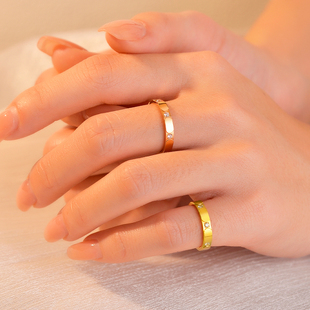 精致三钻戒指情侣对戒可尾戒小号特小极小尺寸小指女关节不掉色