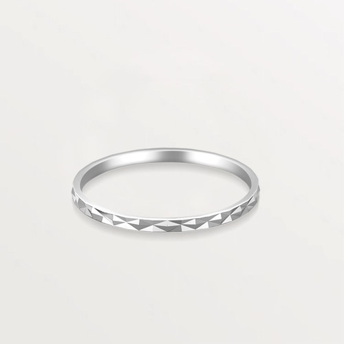 高级感窄版菱格纯银戒指尾戒