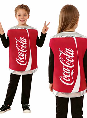 新品可口可乐cos儿童演出服 万圣节服装 幼儿园派对服饰表演套装