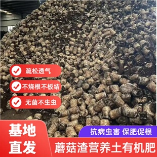纯蘑菇菌渣营养土腐熟不板结不烧根防虫保水保潮蔬果花卉种植料