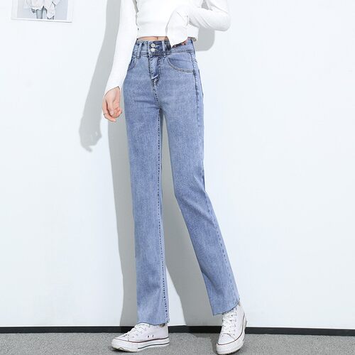 直筒牛仔裤长裤九分常规棉弹百搭