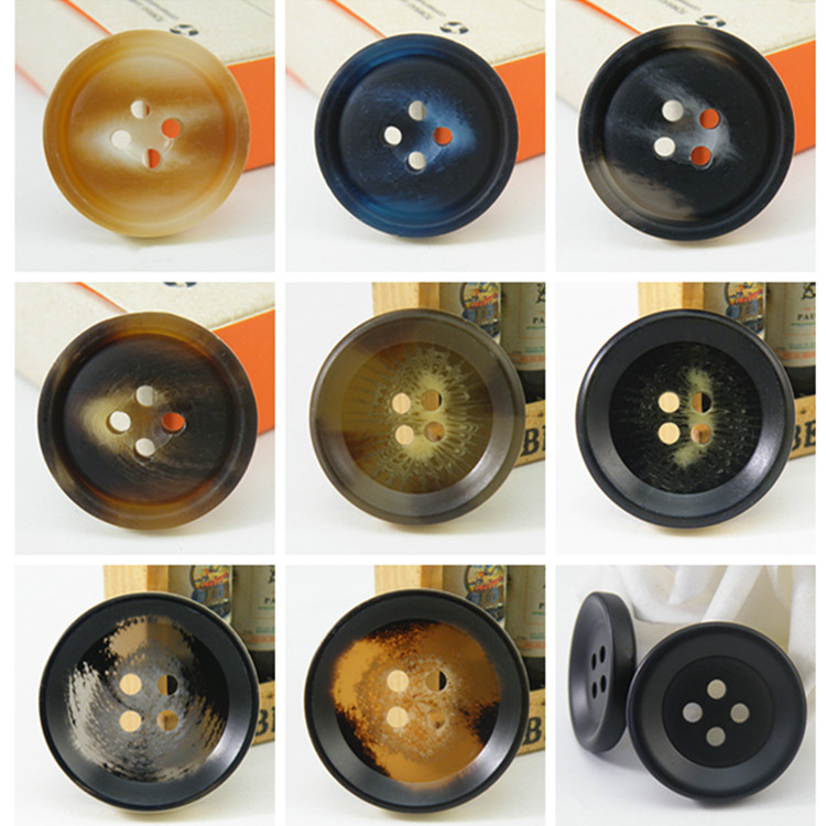 树脂纽扣扣子衣服圆形大衣扣毛呢外套西装袖扣裤扣米棕黑色大号扣