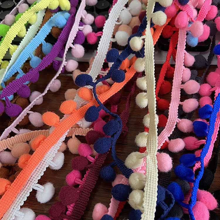 毛球花边黑白彩色弹力流苏球球手工抱枕裙摆服装窗帘装饰花边辅料,居家布艺,花边,淘宝优惠券,粉丝福利购,淘宝优惠卷