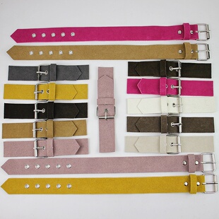 牛皮绒对扣袖带羊羔毛外套袖口束带配件大衣领口对扣衣袖带子绑带