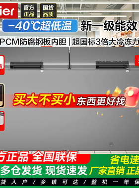 海尔冰柜一级能效519L速冻冷柜大容量冷冻柜商用超低温减霜冰柜