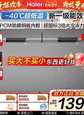 海尔冰柜一级节能369/480/519升L家用大容量冷冻柜商用冷柜