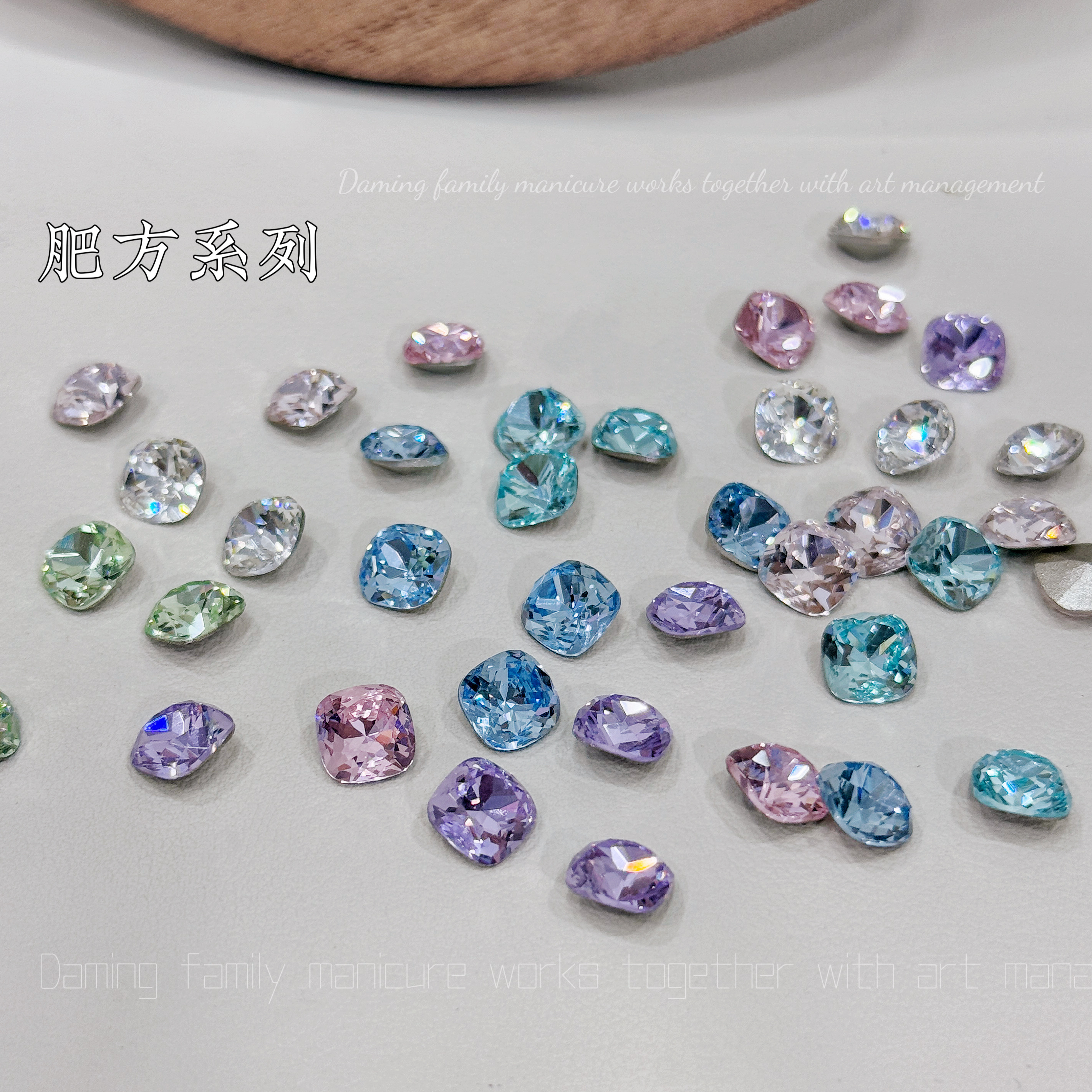 K9水晶8MM肥方美甲钻彩色镀膜钻