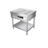 苏勒快餐保温台商用加热台式 售饭售菜汤池食堂自助餐菜台不锈钢快