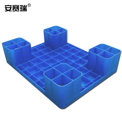 新品安赛瑞四脚平板防潮垫板超市仓储塑料托盘叉车栈板地台地堆货