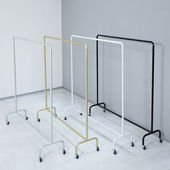 服装 专用龙门挂衣架单杆货架陈列架可移动带轮子长 店展示架落地式