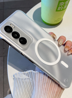 适用于reno12手机壳reno12pro无边框超薄re高级感半透磨砂磁吸reno10pro镜头全包repro简约创意reno10男女硬