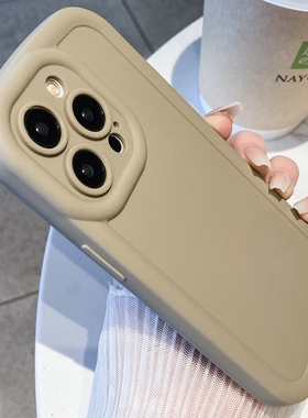 相框泡芙适用苹果15手机壳iphone14promax简约女款ip13新款15pro情侣款14纯色12硅胶防摔11个性创意xsmax软胶