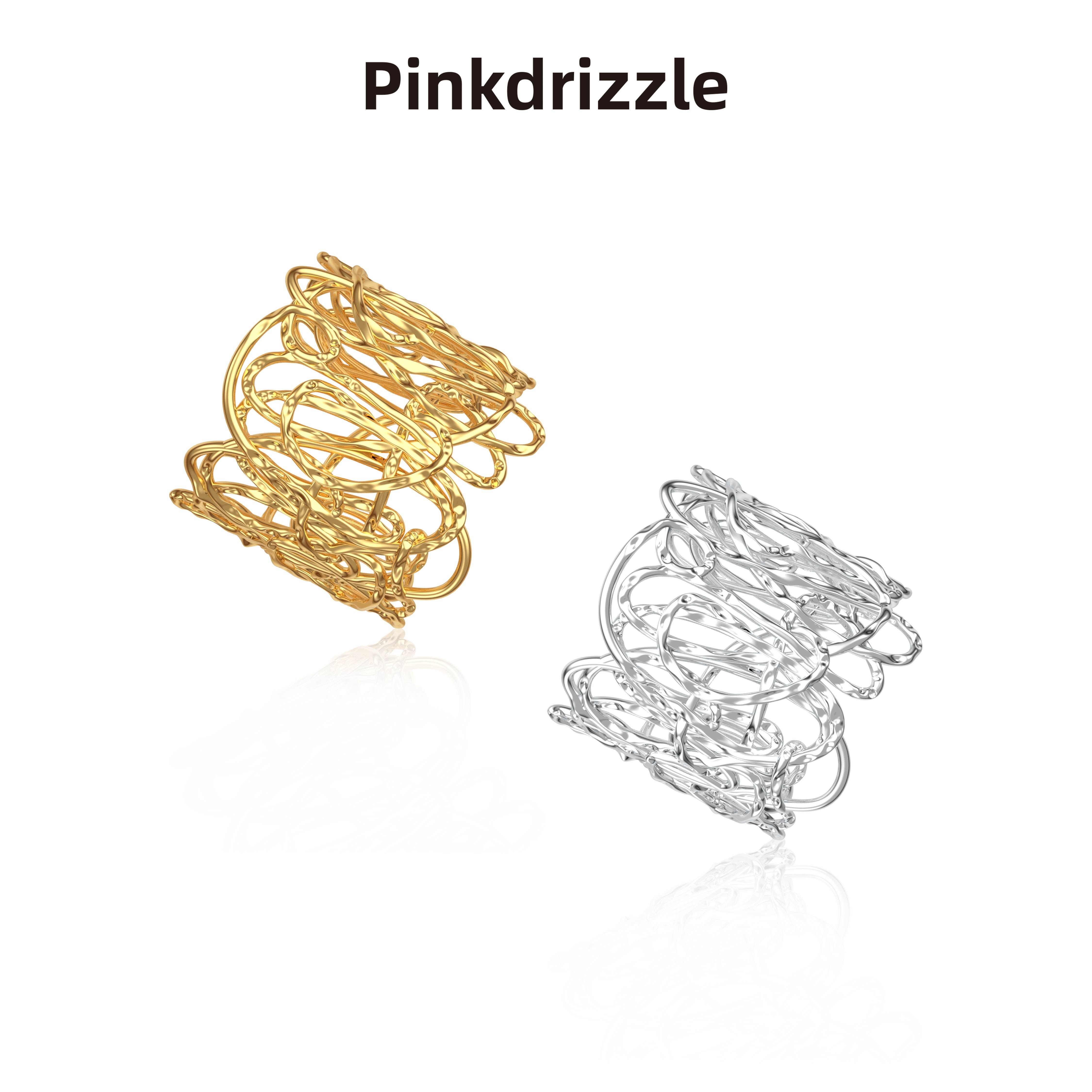pinkdrizzle蔓生繁花复古编织手镯气质小众设计感复古风轻奢高级