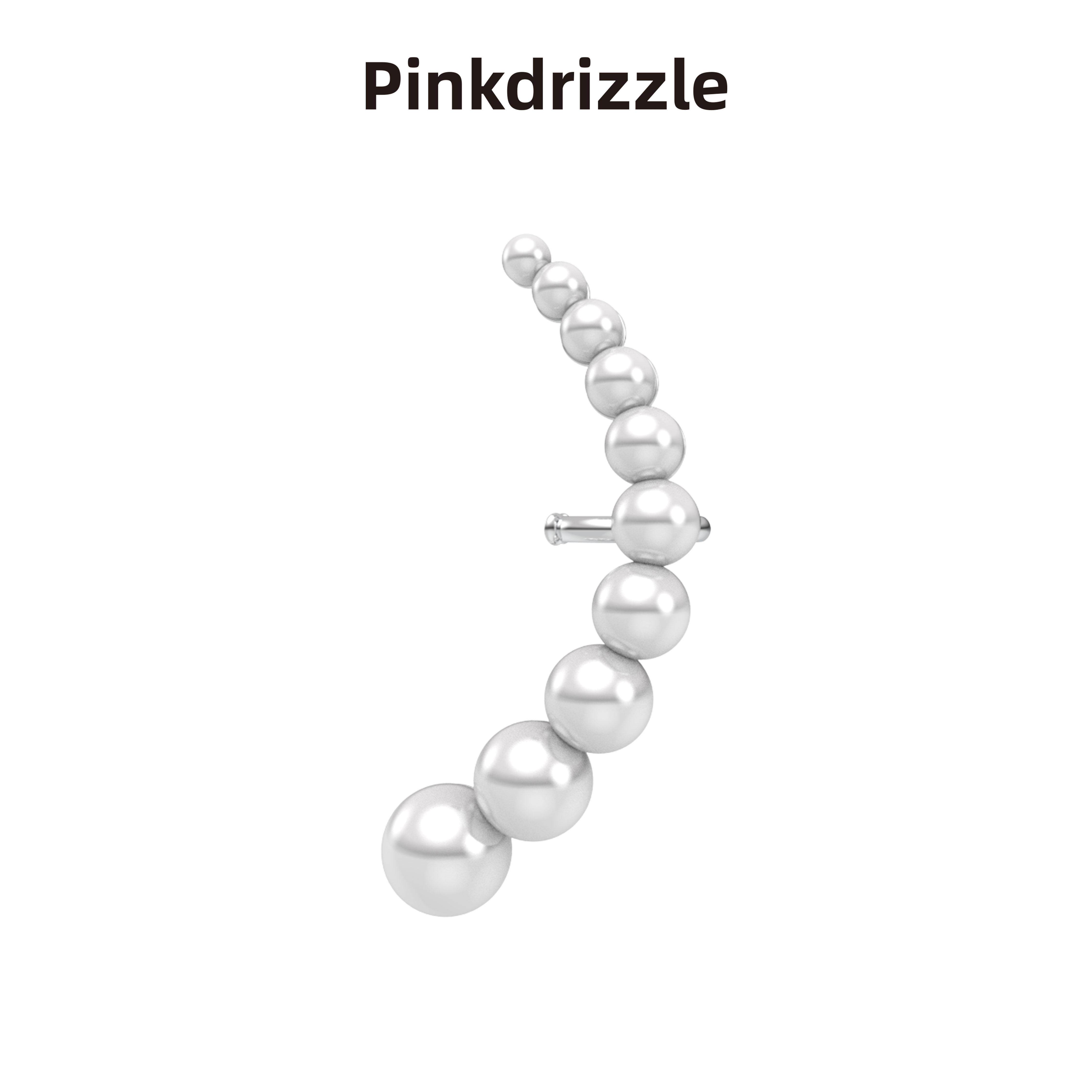 pinkdrizzle星芒弯月珠珠多戴法耳骨夹单只气质小众时尚25年新款