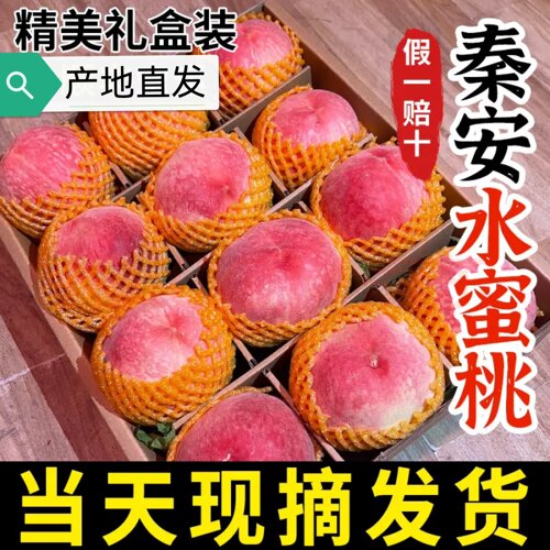 甘肃天水秦安水蜜桃天水桃子新鲜水果秦安蜜桃现摘现发小孩孕妇宜