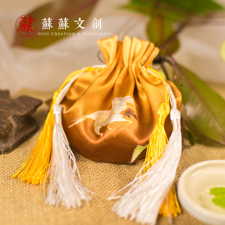 仙鹤古风荷包diy初学新手苏绣