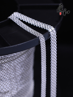 S925纯银饰品星光网链平面坦克链机织链软链复古温婉饰品手腕链