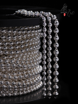 S999纯银光珠链男女防过敏