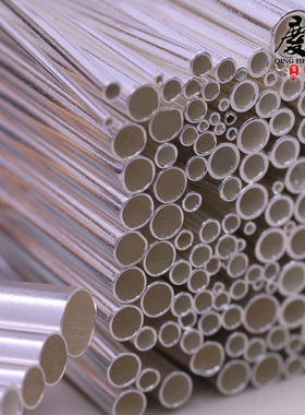 S999足银管空心无缝银管DIY手工孔道手串星月镶嵌直管半成品原料