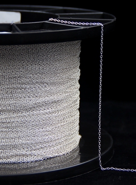 925纯银1.0MM粗银饰DIY流苏链条配件细十字链手工O形链半成品链