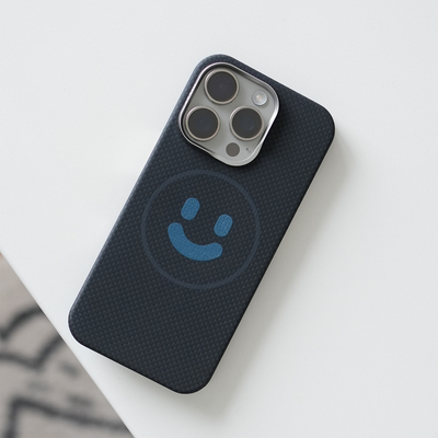 阿慕良品MESAP纤影超轻适用新款苹果iPhone16ProMax笑脸手机壳超薄凯夫拉磁吸保护套编织壳高级感男
