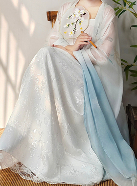 汉服提花内衬裙蕾丝花边内衬裙旗袍防走光内搭里衬洋气打底半身裙