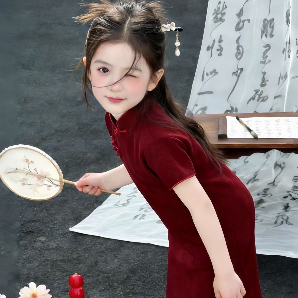 女童旗袍2026新款夏季薄款儿童新中式国风改良洋气唐装小女孩演出