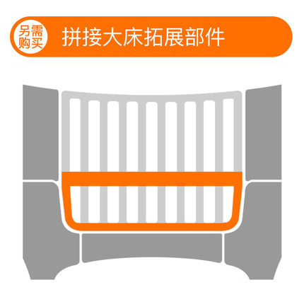 soerer儿童床K9婴儿床成长拓展加长选购配件部件拼接大床P9-1