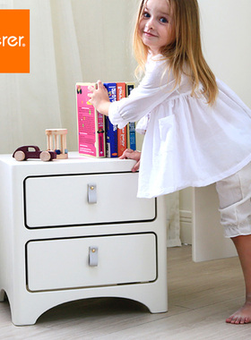 soerer婴儿童房床边柜床头柜北欧彩色粉白灰色小内衣玩具收