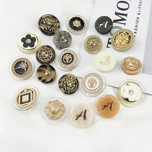 圆形金属纽扣彩色树脂扣狮子头钻扣装饰小香外套时装风衣毛衫大衣