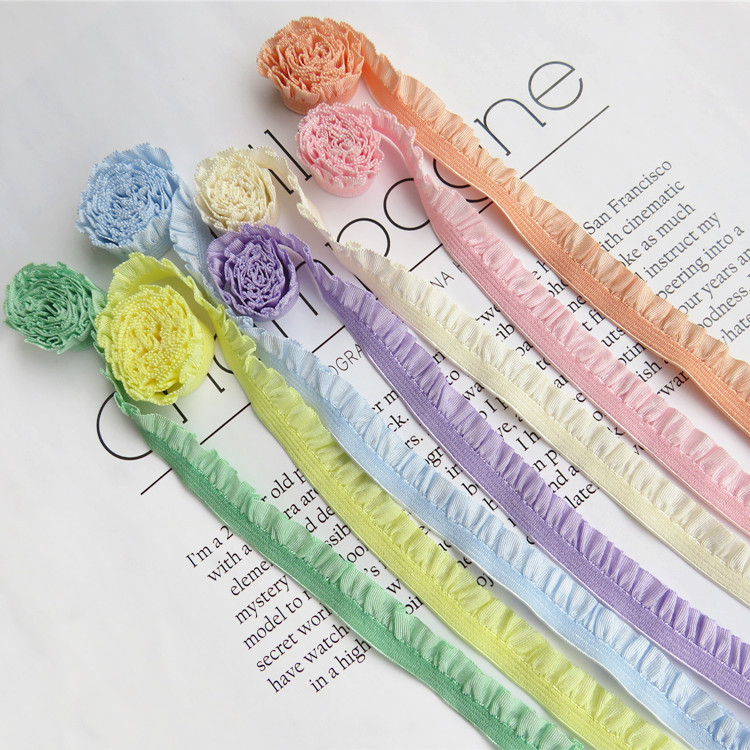 彩色木耳花边diy服装弹力松紧带