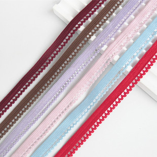 1.1cm月牙花边小花牙弹力织带内衣裤辅料裙边袖口蕾丝彩色松紧带