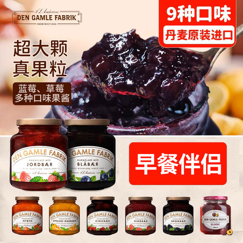 丹麦dgf进口果酱蓝莓橙子面包