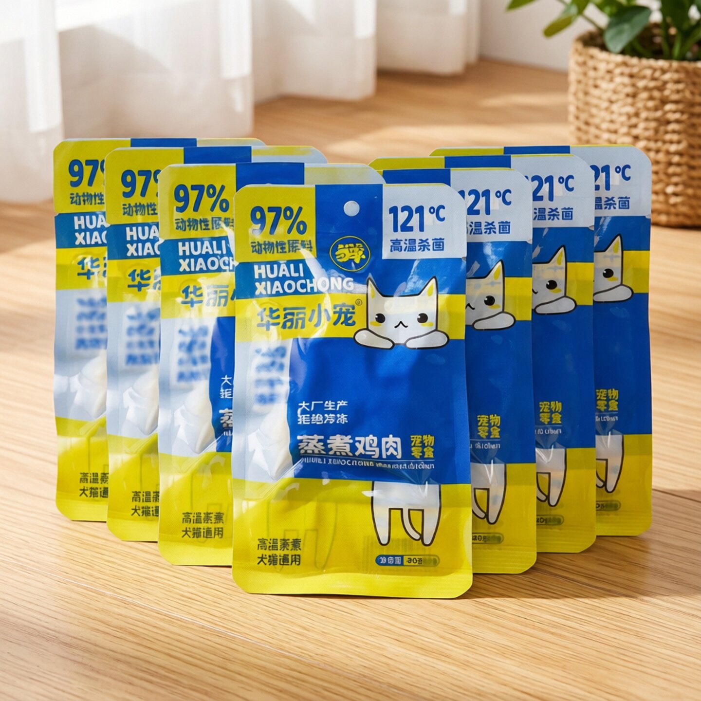 漂亮小宠猫零食蒸煮鸡胸肉40g猫狗通用宠物零食真空包装开袋即食