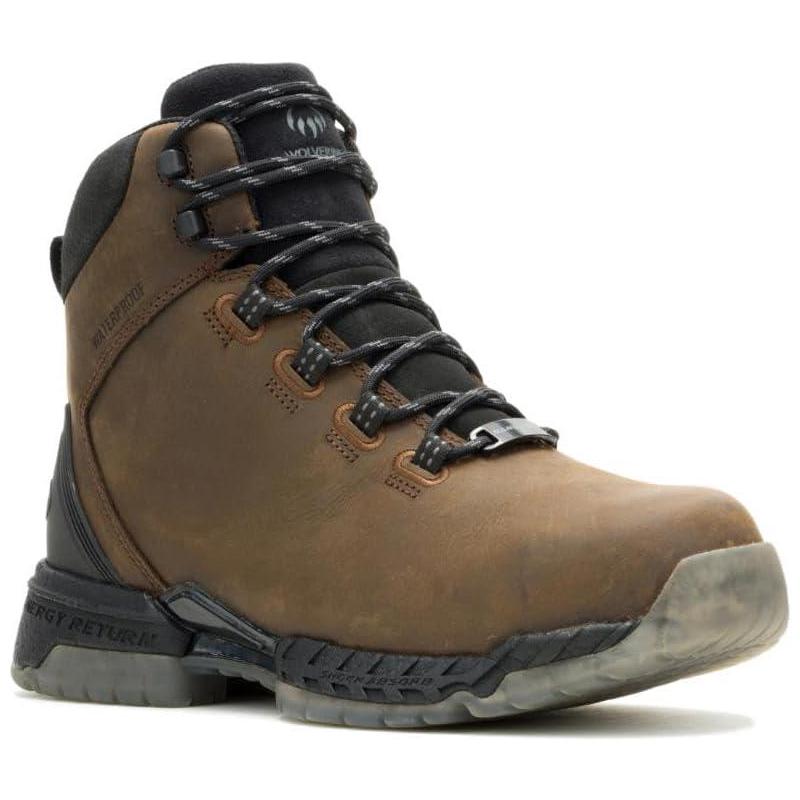 代购Wolverine男士工装鞋耐磨缓震回弹工作靴高帮系带男鞋