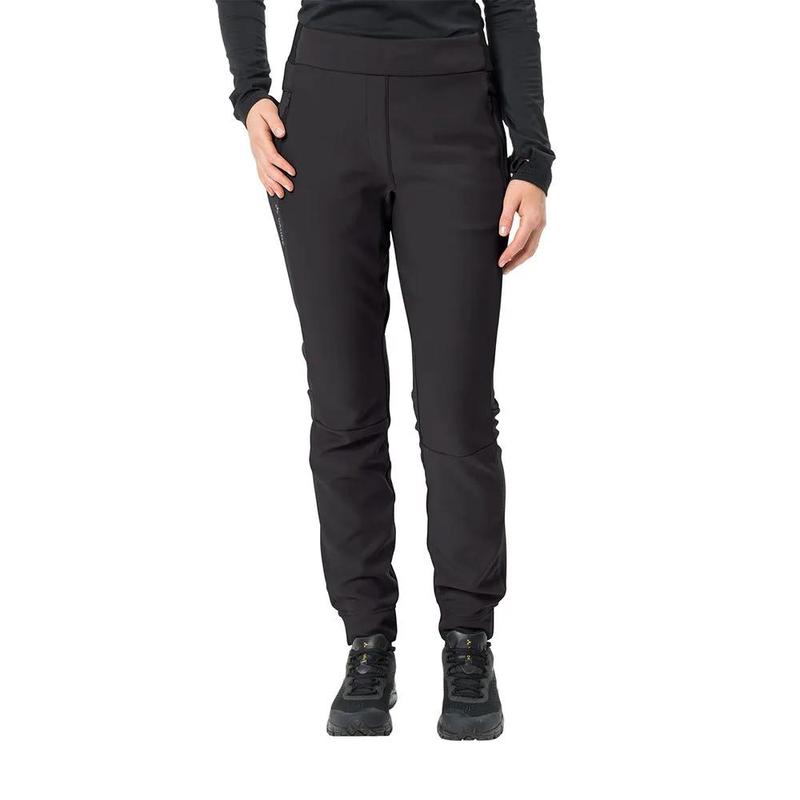 代购VAUDE巍德女士软壳裤防风弹性保暖户外裤长裤黑色保暖裤