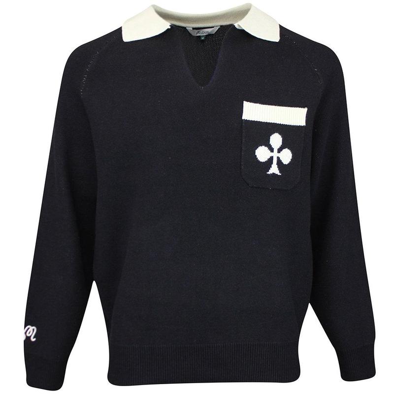 代购MALBON GOLF男士毛衣保暖舒适棉质加厚秋冬日常针织爆款复古