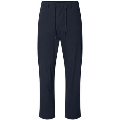 代购SELECTED思莱德男士休闲裤舒适透气深蓝直筒办公通勤长裤