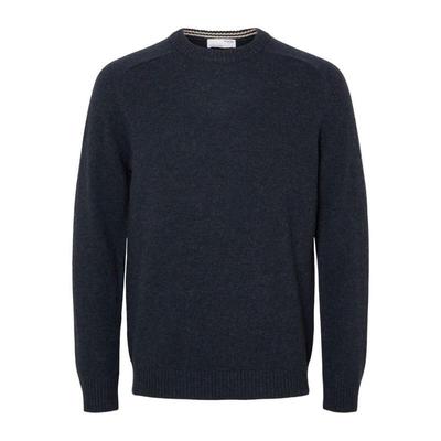 代购SELECTED思莱德男士毛衣保暖舒适羊毛深蓝秋冬日常针织爆款