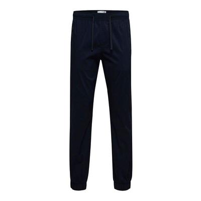 代购SELECTED思莱德男士休闲裤舒适透气深蓝束脚日常休闲长裤