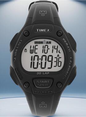 代购天美时Timex Unisex Ironman钢铁侠经典30手表黑色树脂表带
