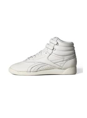 代购Reebok锐步女士高帮运动鞋轻便舒适耐磨防滑白色真皮鞋面