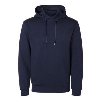 代购SELECTED思莱德男士卫衣保暖舒适深蓝连帽日常休闲外套爆款