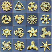 指尖陀螺 新款 锌合金手指陀螺玩具减压休闲儿童男孩 金色系列